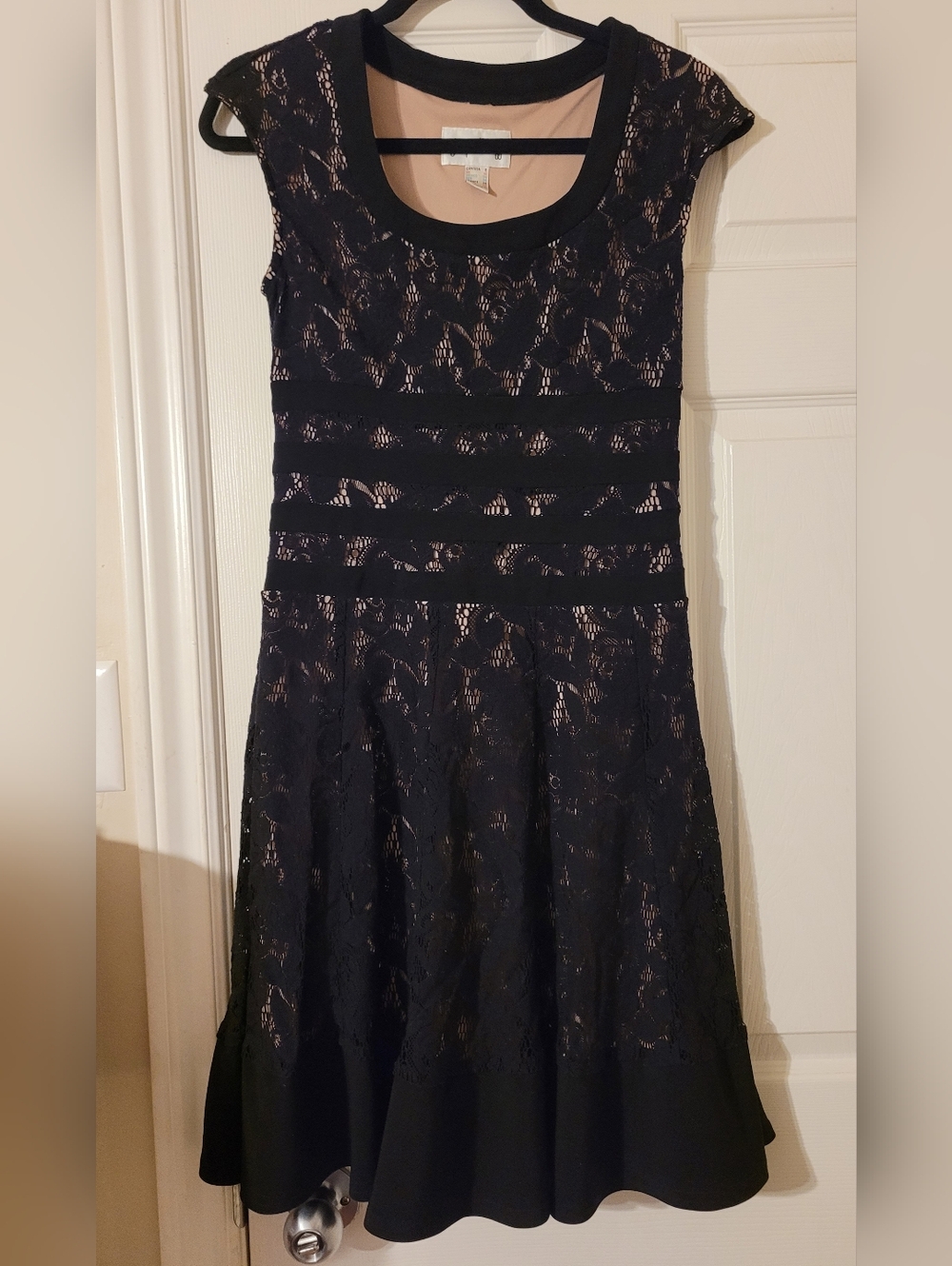 Joseph Ribkoff Black Lace Midi Dress